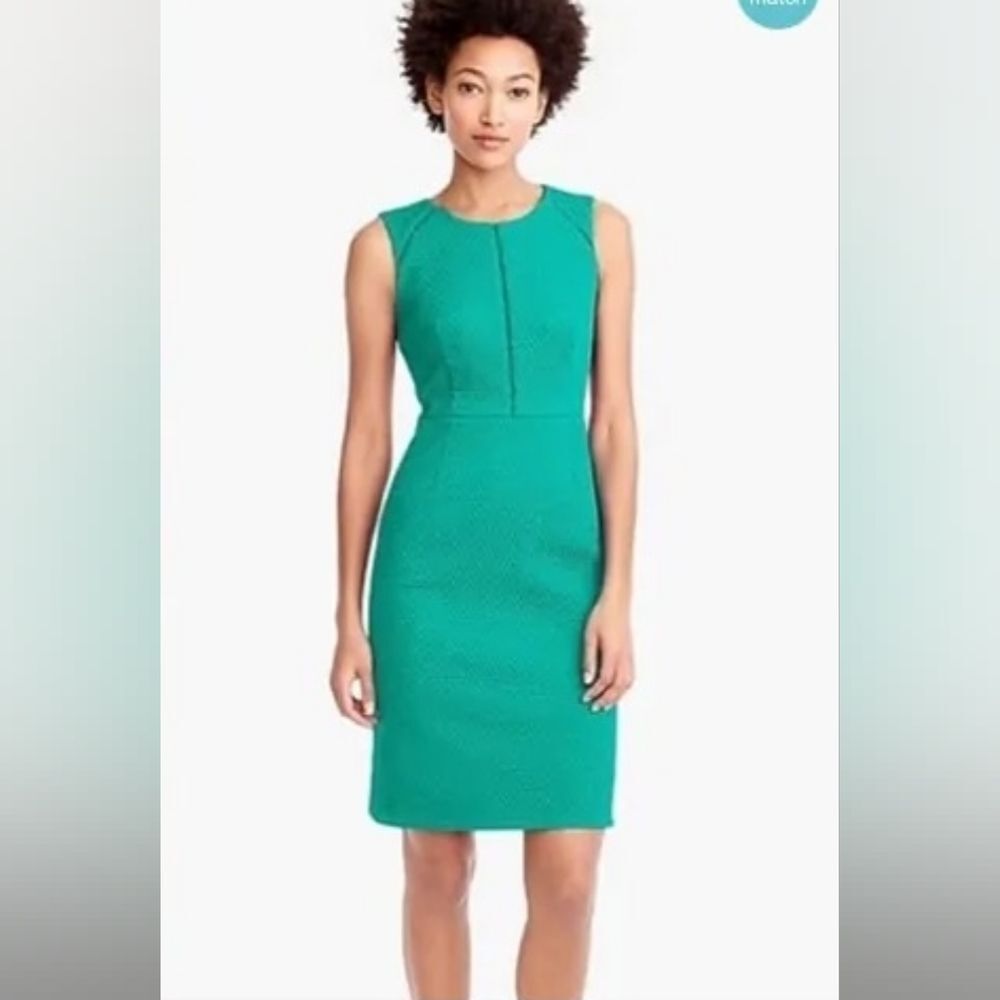 J. Crew Portfolio Matelasse Sleeveless Sheath Dress Green Size 4